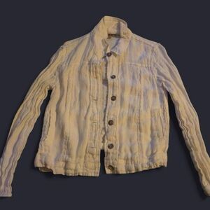 Flax Ivory Textured Button-Up Shirt